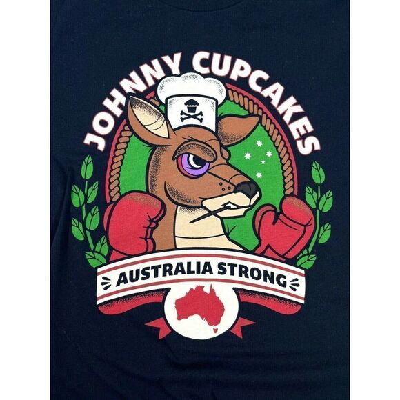 Johnny Cupcakes T- Shirt Australia Strong Wildfire Benefit Shirt Small Boxing - Picture 1 of 12